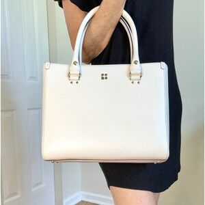 Kate Spade New York Tote Off White Leather